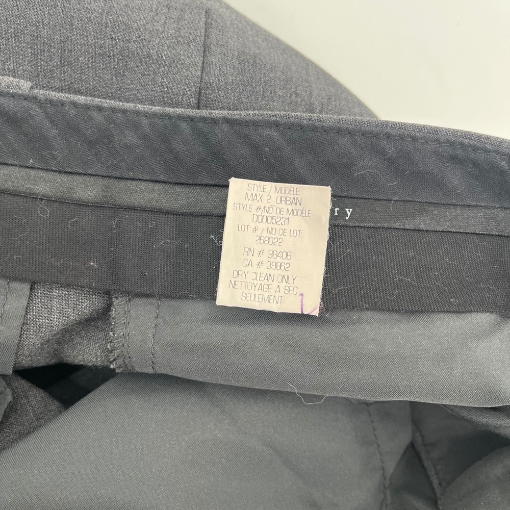 Theory Max 2 Wool Blend Charcoal Gray Dress Pant Flat Front Trousers Made in USA - Picture 7 of 8